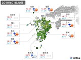 2019年01月20日の九州地方の実況天気