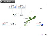 2019年01月22日の沖縄地方の実況天気