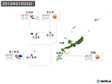 2019年01月25日の沖縄地方の実況天気