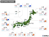 2019年01月28日の実況天気