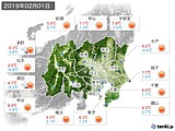 2019年02月01日の関東・甲信地方の実況天気