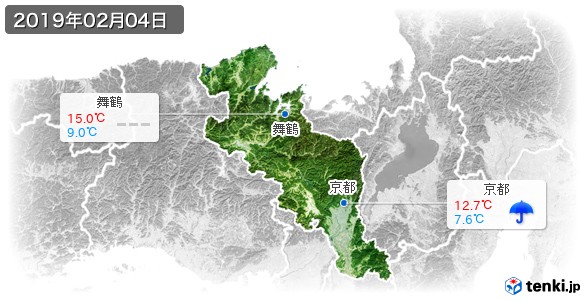 京都府(2019年02月04日の天気