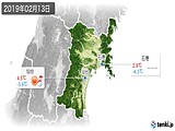 実況天気(2019年02月13日)