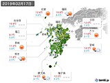 2019年02月17日の九州地方の実況天気