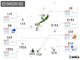 実況天気(2019年02月18日)