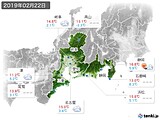 2019年02月22日の東海地方の実況天気