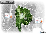 2019年02月25日の山梨県の実況天気