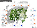 2019年02月26日の関東・甲信地方の実況天気