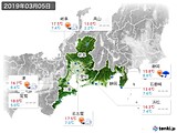 2019年03月05日の東海地方の実況天気