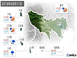 2019年03月11日の東京都の実況天気