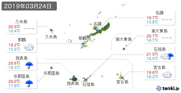 沖縄県(2019年03月24日の天気