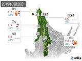 2019年03月28日の道北の実況天気