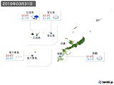2019年03月31日の沖縄地方の実況天気