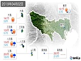 2019年04月02日の東京都の実況天気