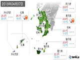 2019年04月07日の鹿児島県の実況天気