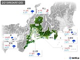 2019年04月10日の東海地方の実況天気