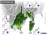 2019年04月10日の静岡県の実況天気