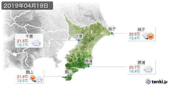 千葉県(2019年04月19日の天気