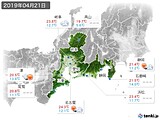 2019年04月21日の東海地方の実況天気