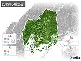 2019年04月25日の広島県の実況天気