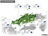 2019年04月26日の中国地方の実況天気