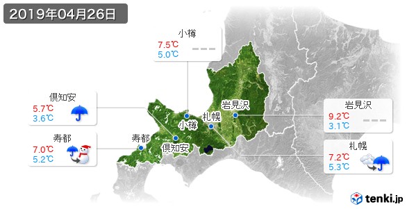 道央(2019年04月26日の天気