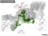 2019年04月28日の東海地方の実況天気