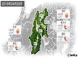 2019年04月28日の長野県の実況天気