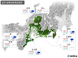 2019年04月29日の東海地方の実況天気