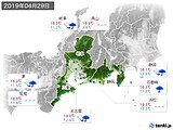 2019年04月29日の東海地方の実況天気