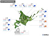 2019年05月02日の北海道地方の実況天気