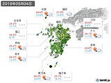 2019年05月04日の九州地方の実況天気