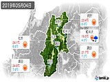 2019年05月04日の長野県の実況天気