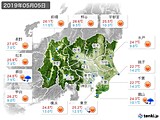 2019年05月05日の関東・甲信地方の実況天気