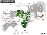 2019年05月09日の近畿地方の実況天気