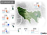 2019年05月10日の東京都の実況天気