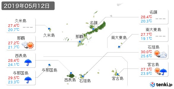 沖縄県(2019年05月12日の天気