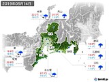 2019年05月14日の東海地方の実況天気