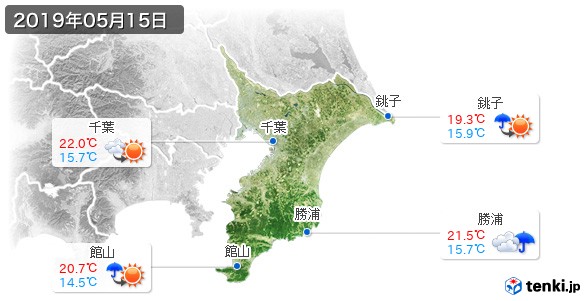 千葉県(2019年05月15日の天気