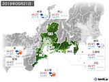 2019年05月21日の東海地方の実況天気