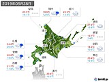 2019年05月28日の北海道地方の実況天気