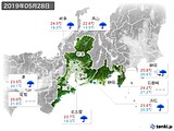 2019年05月28日の東海地方の実況天気