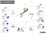 2019年06月01日の沖縄県の実況天気