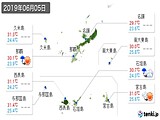 2019年06月05日の沖縄県の実況天気