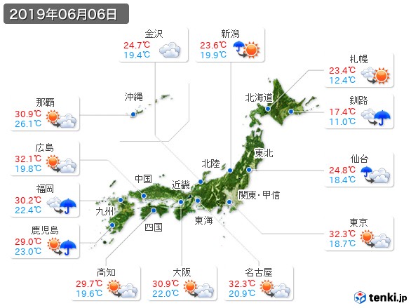 (2019年06月06日の天気