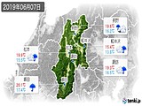 2019年06月07日の長野県の実況天気