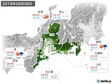 2019年06月08日の東海地方の実況天気