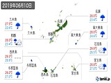 2019年06月10日の沖縄県の実況天気