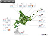 2019年06月11日の北海道地方の実況天気