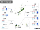 2019年06月13日の沖縄県の実況天気